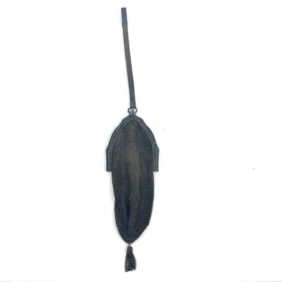 Antique German Silver Mesh Purse 8" x 3" on Strap - Picture 2 of 11